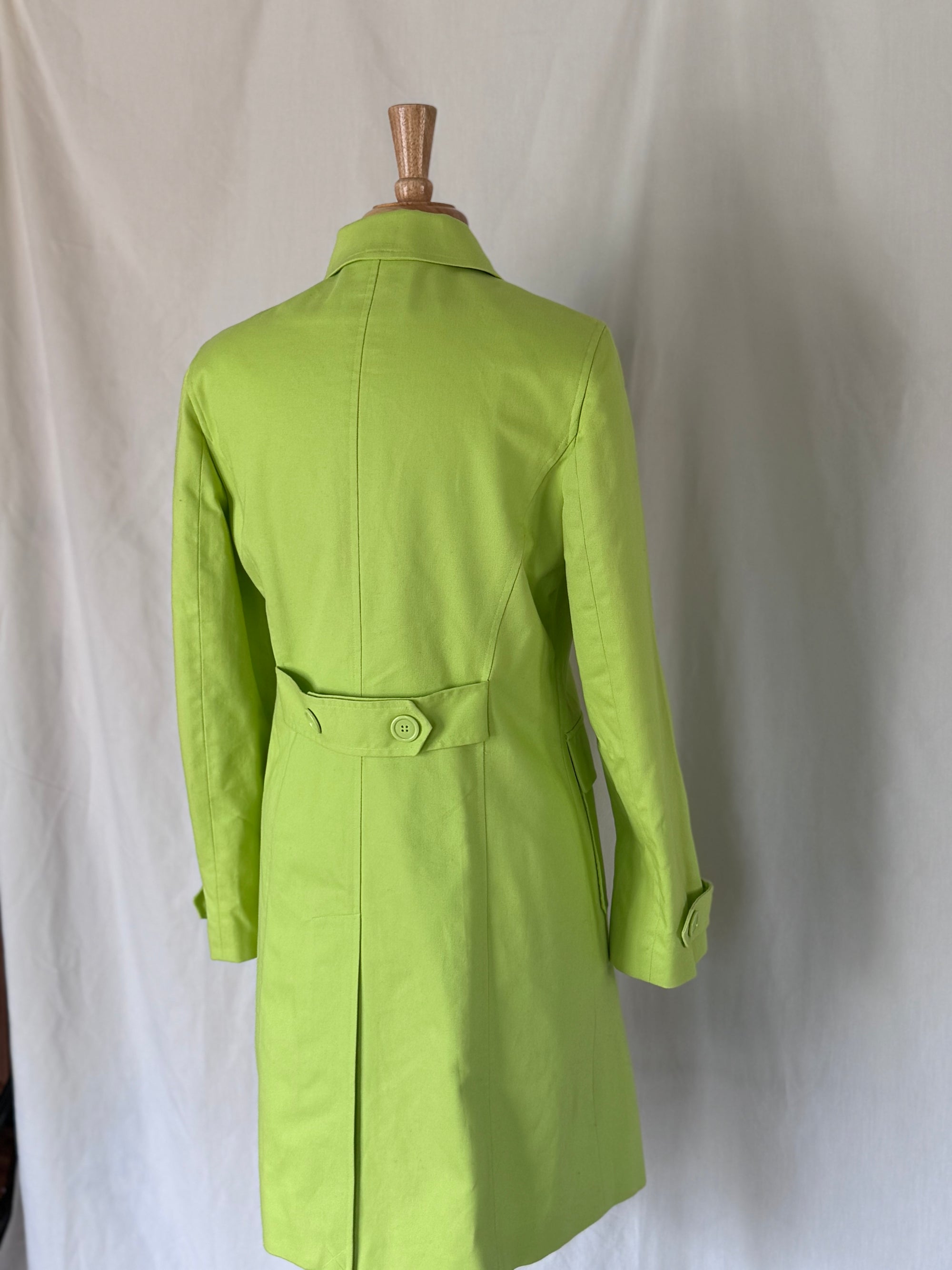 Preloved Citrus Green Trench Jacket | Size Medium