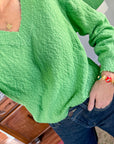 Gabby Green Textured Sweater