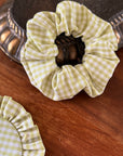 Handmade Green Gingham Scrunchy