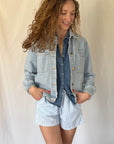 Vintage Denim Short-Sleeve Camp Shirt | Size S