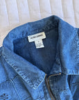 Vintage Eyelet Zip Denim Jacket | Size 18