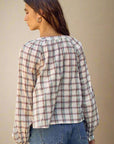 Kate Plaid Button Up Blouse