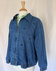 Vintage Eyelet Zip Denim Jacket | Size 18