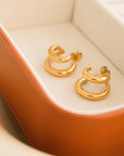 Maddison Double C Hoop Earring | Non-tarnish 18k gold-plated