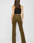 Olive High Rise Corduroy Flare