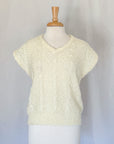 Vintage Textured Knit Top in Ivory | Size M/L