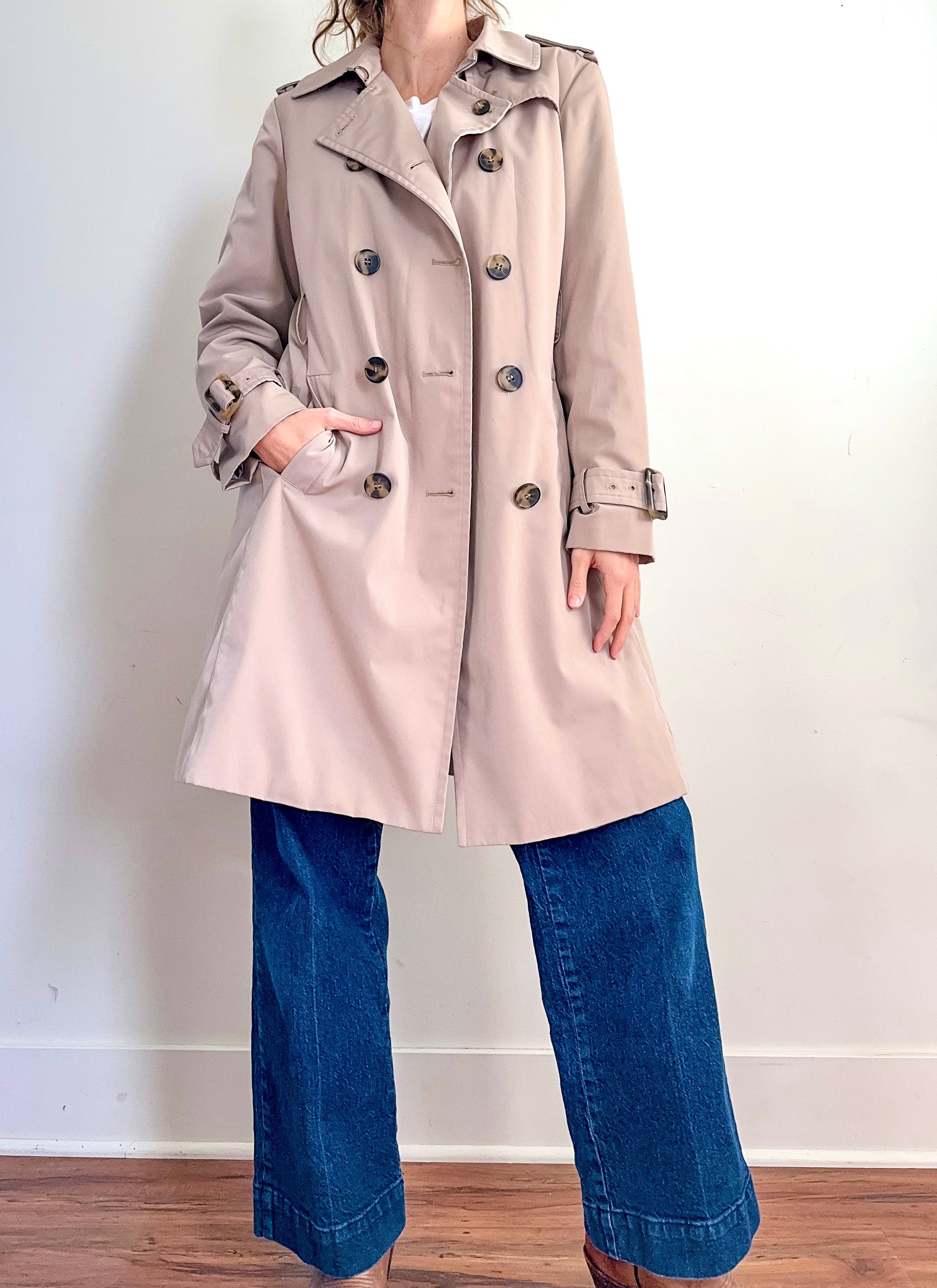 Secondhand Beige Trench Coat | LONDON FOG Size Petite M