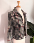 Vintage Houndstooth Wool Tweed Blazer | Size 4