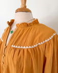 Embroidered Cotton Peasant Blouse