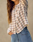 Kate Plaid Button Up Blouse