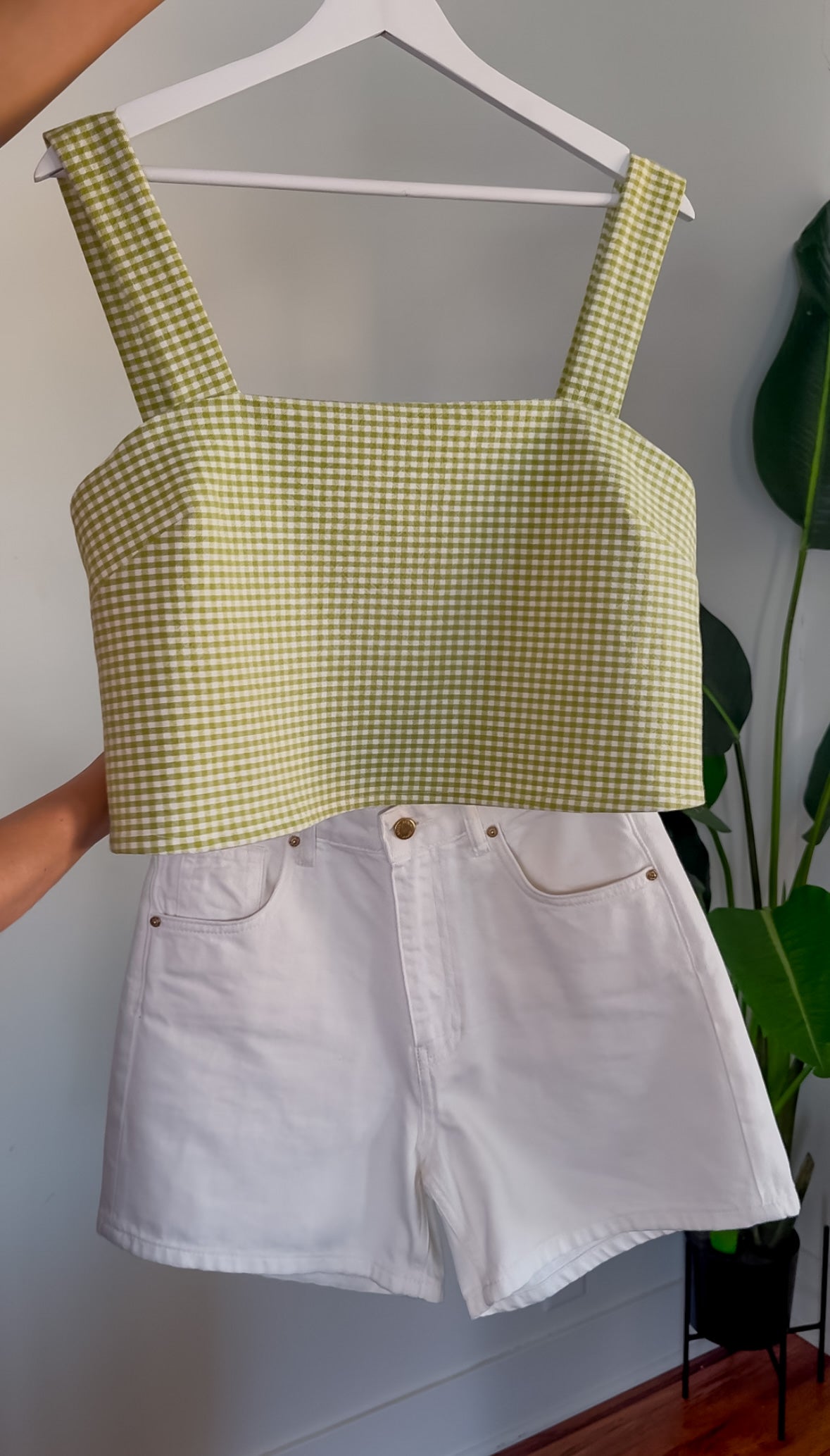 Handmade Gingham Boxy Tank | Size 4