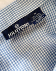 Vintage Blue Gingham Linen Button-Down | Size M