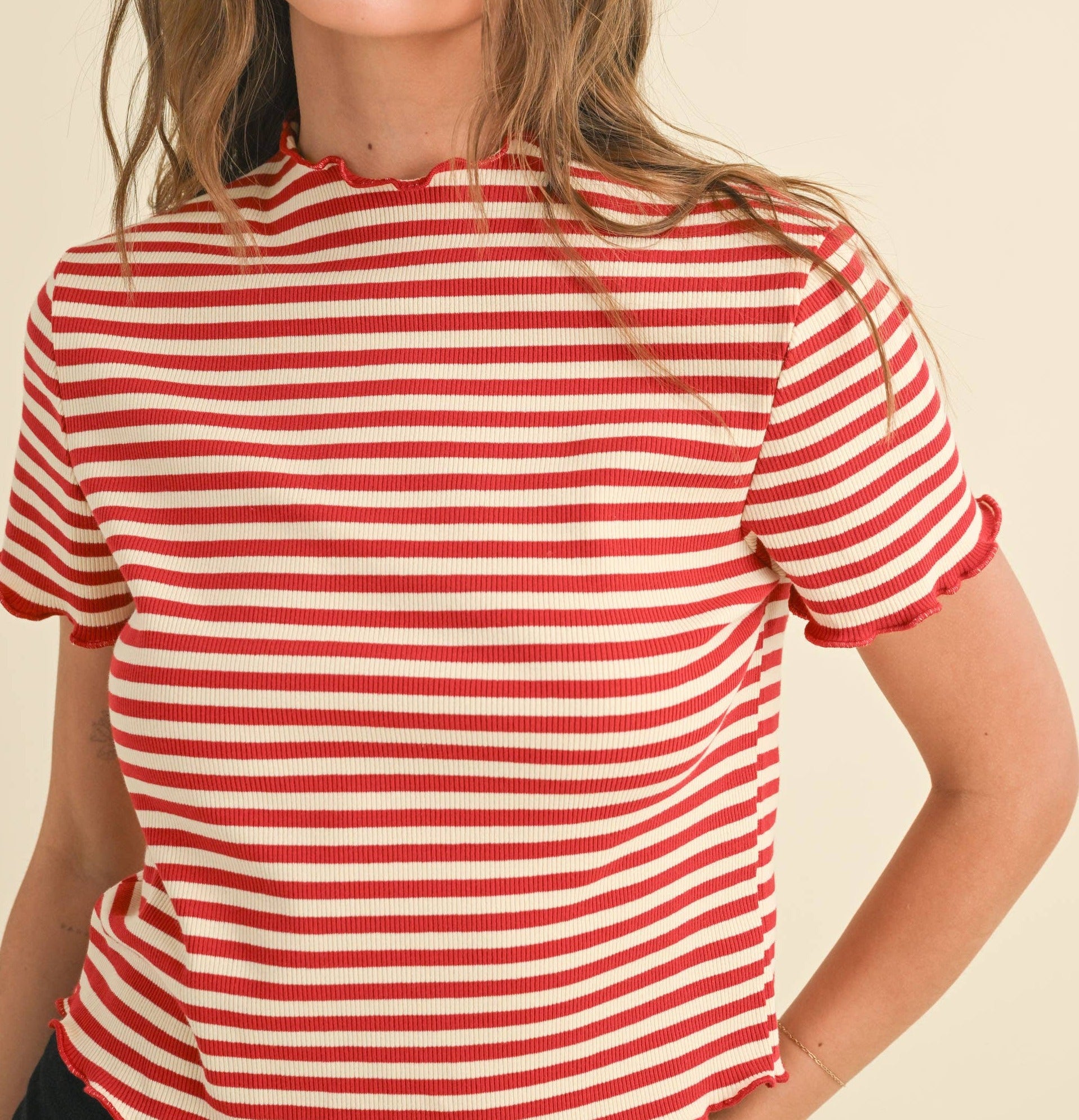 Stevie Stripe Ribbed Top