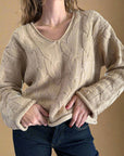 Taupe Cable Knit Sweater