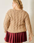 Taupe Cable Knit Sweater