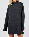 Carson Mock Neck Sweater Dress | Charcoal