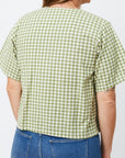 Winona Wrap Top Sage Gingham