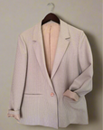 Vintage Natural Pinstripe Blazer | Size 14