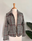 Vintage Houndstooth Wool Tweed Blazer | Size 4