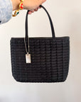 Vintage 90’s Black Woven Unstructured Bag