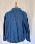 Vintage Eyelet Zip Denim Jacket | Size 18