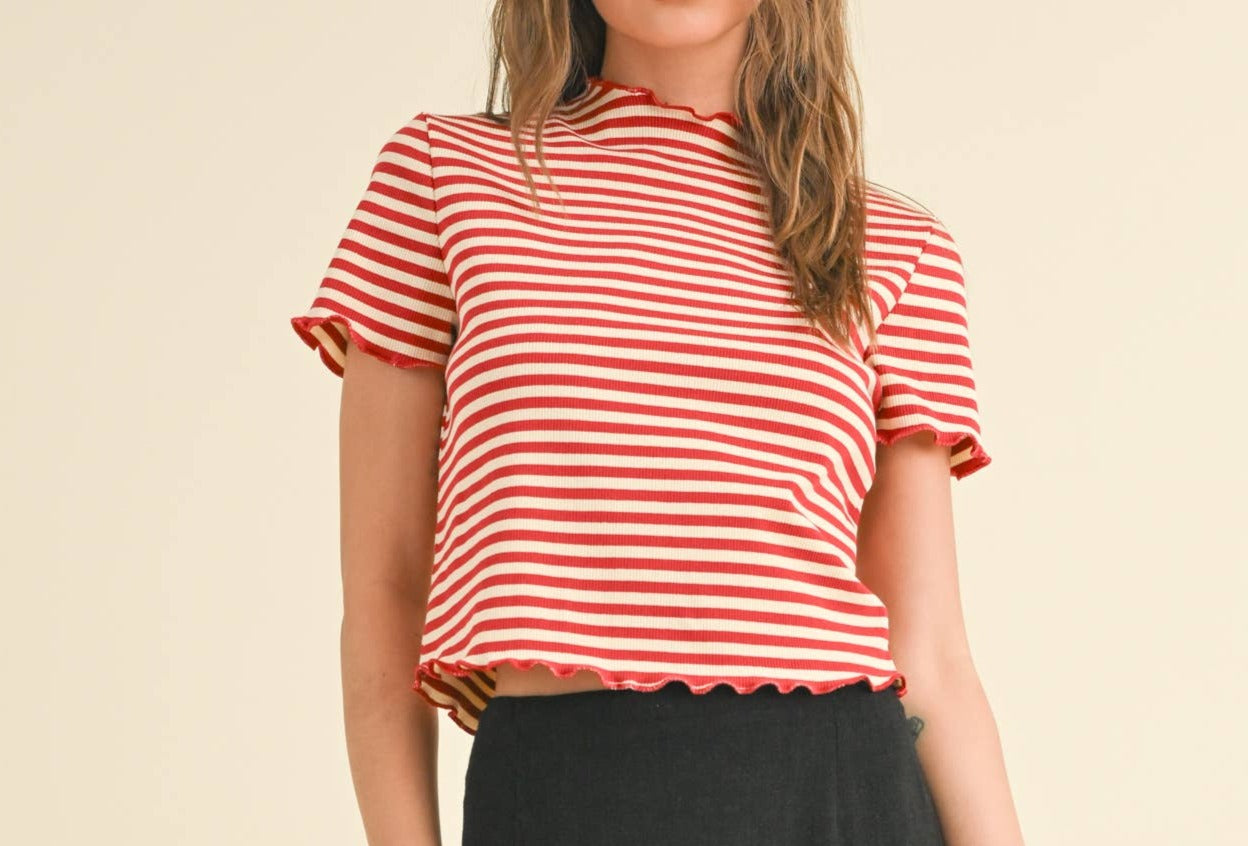 Stevie Stripe Ribbed Top