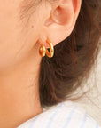 Maddison Double C Hoop Earring | Non-tarnish 18k gold-plated