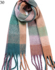 Chunky Plaid Multi Color Brushed Scarf