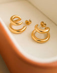 Maddison Double C Hoop Earring | Non-tarnish 18k gold-plated