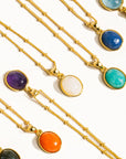 Caillou Blue Natural Stone Necklace | 18k Gold-plated Non-tarnish