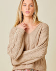 Taupe Cable Knit Sweater